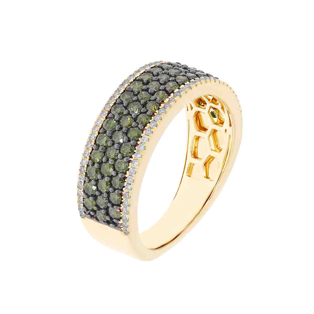  Green Diamond Multi Row Eternity Ring LR11823A